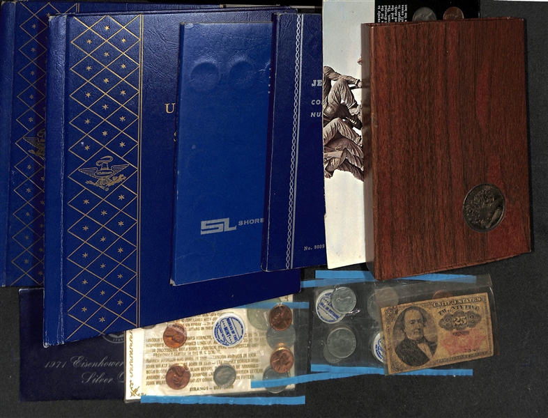  Assortment of 1831-1971 US Coins Including Large Cents, Buffalo Nickels, & Eisenhower Coins 